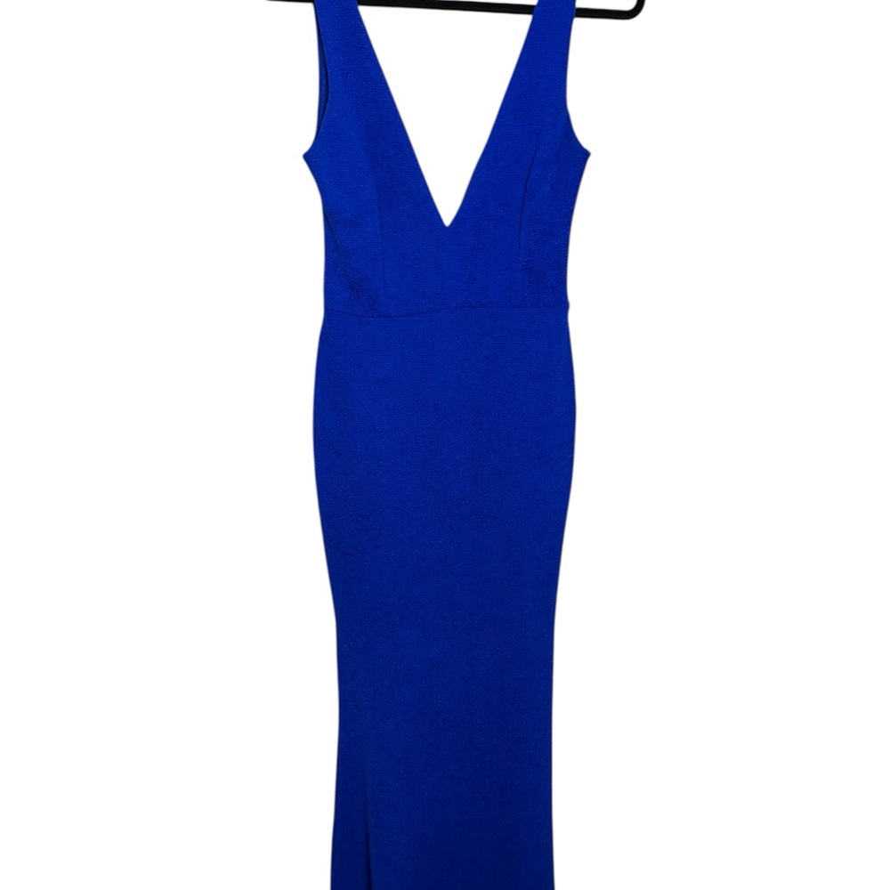 Windsor Blue Bodycon Plunge Dress